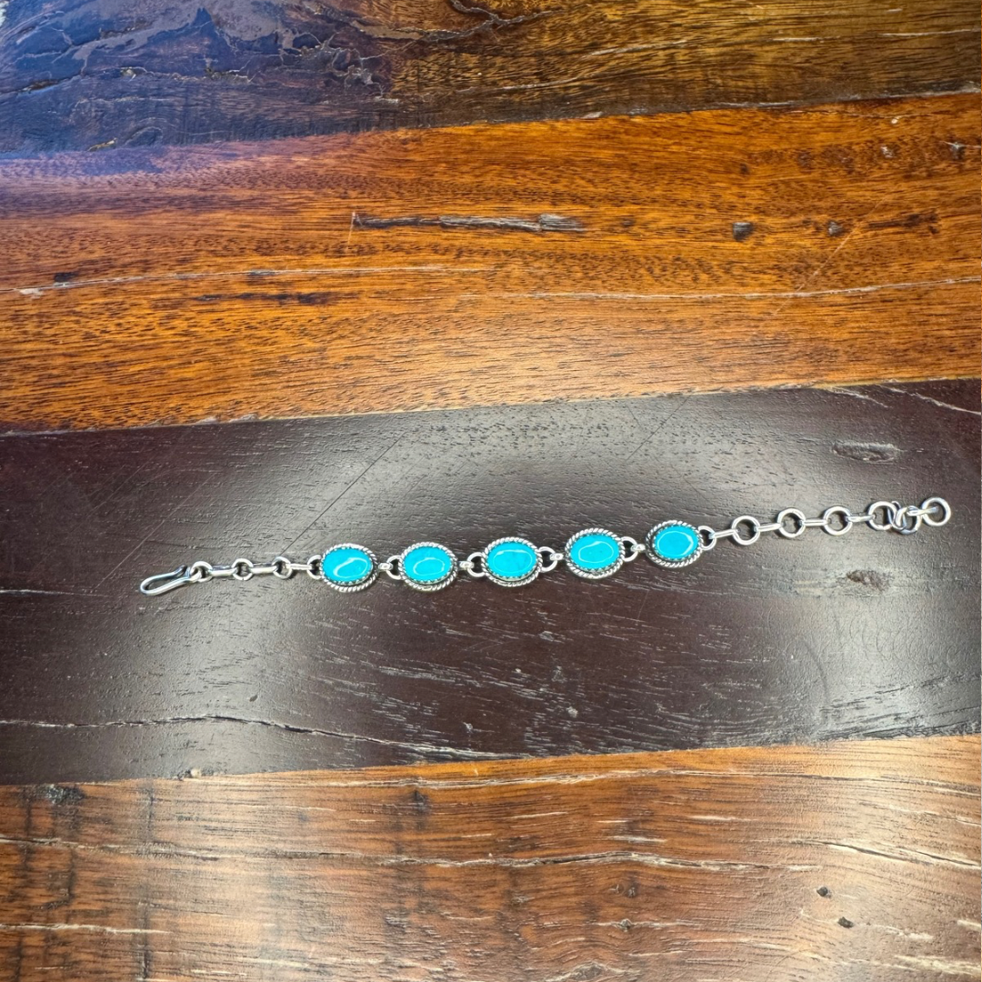 5 Stone Turquoise Bracelet