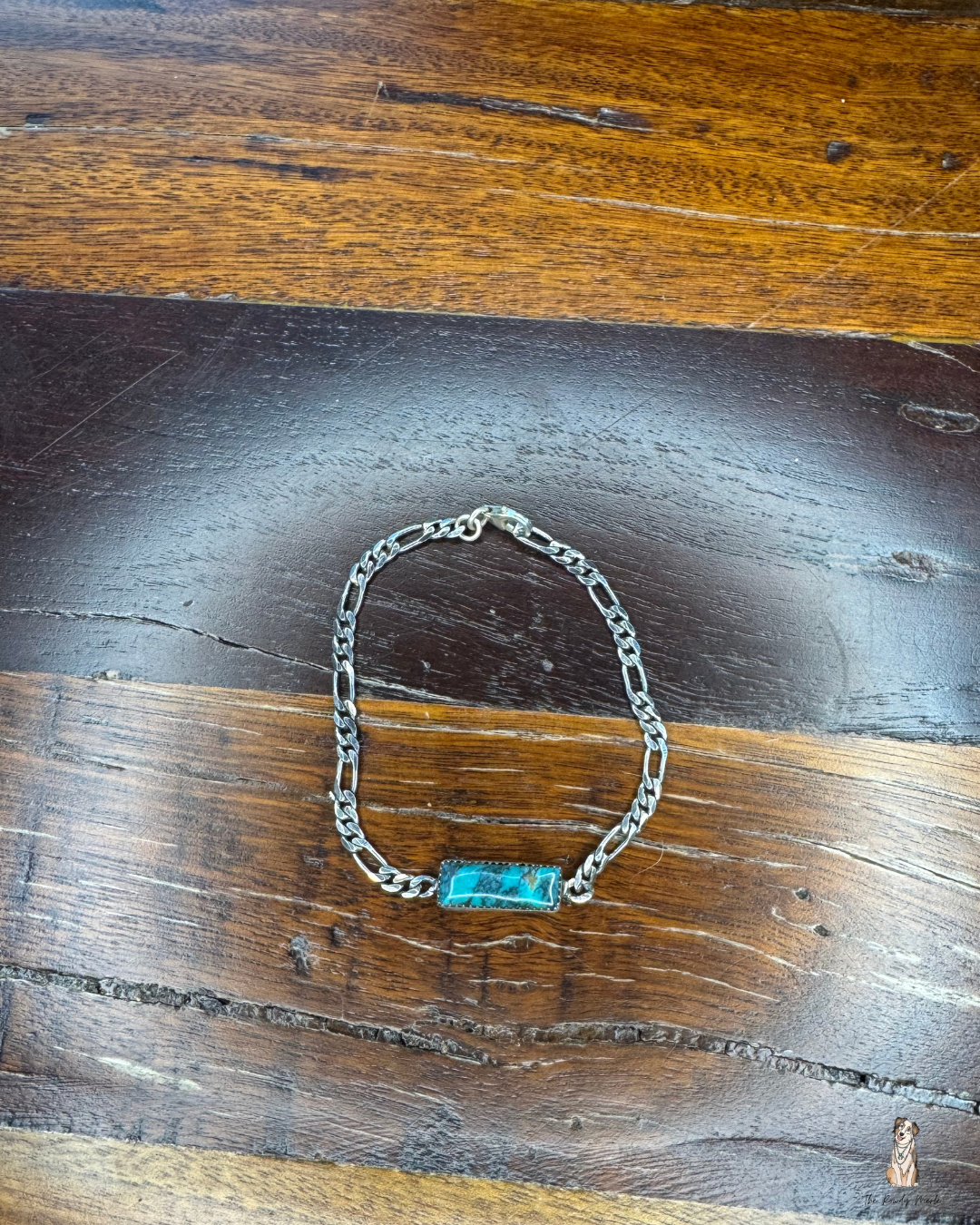 Chain and Turquoise Bar Bracelet