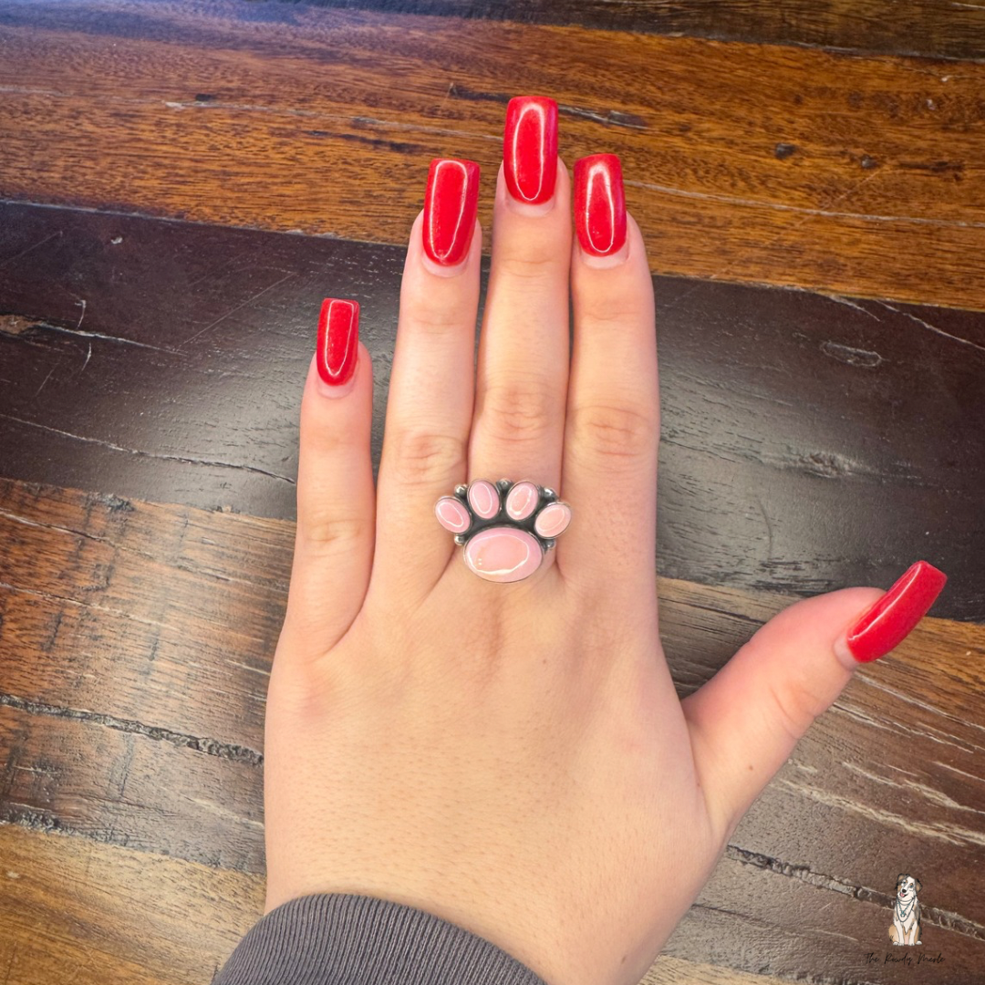 Pink Conch Paw ring