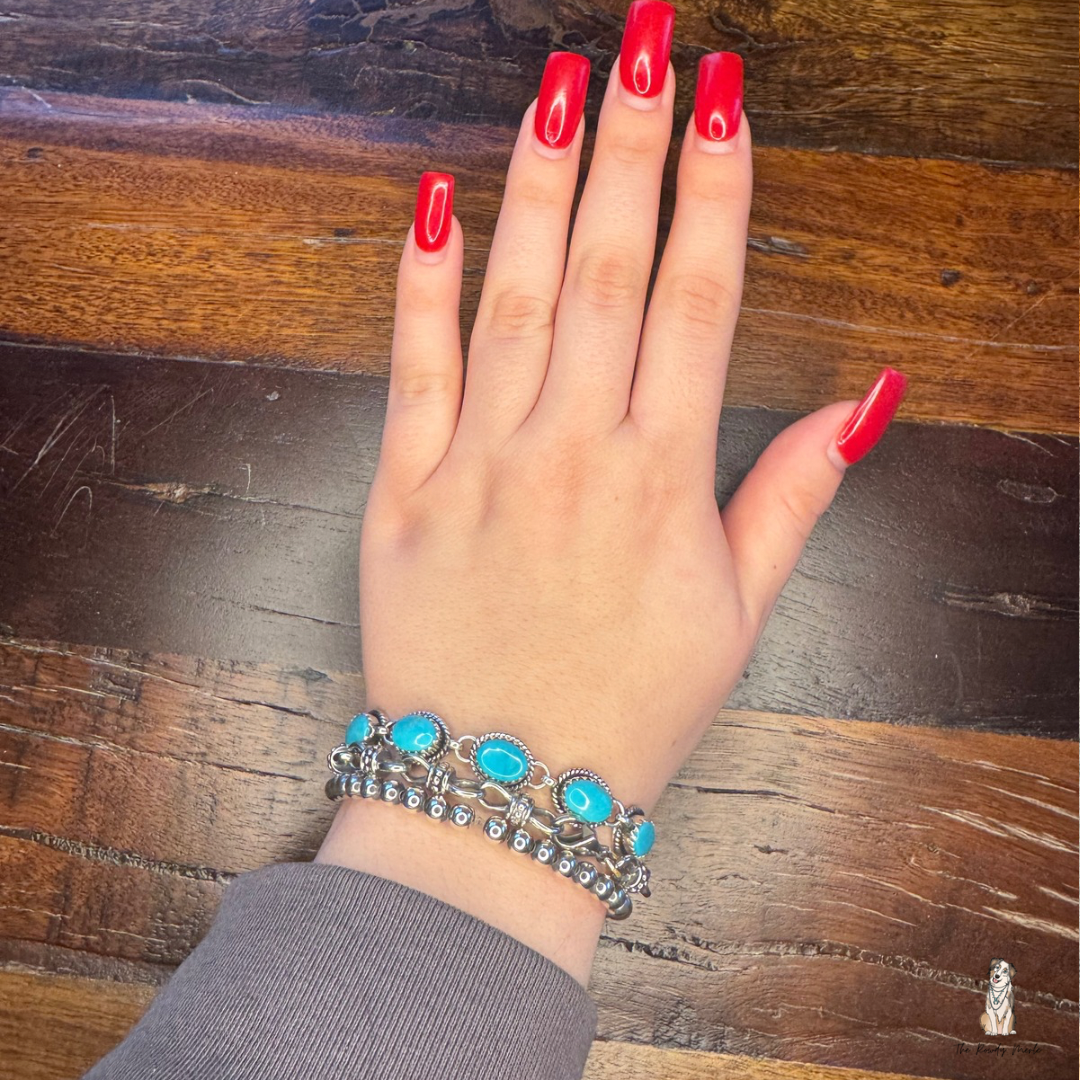 5 Stone Turquoise Bracelet
