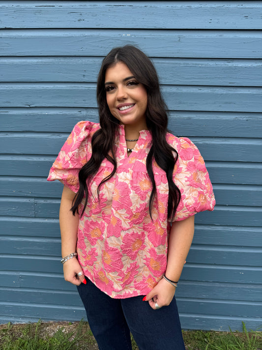 Floral Satin Babydoll Top
