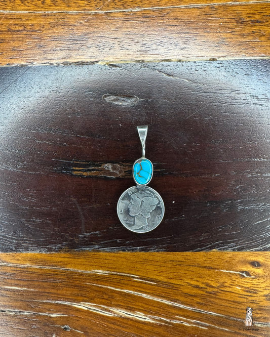 Turquoise Coin Pendant