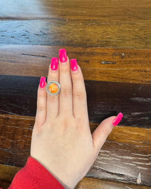 Small Orange Spiny Ring