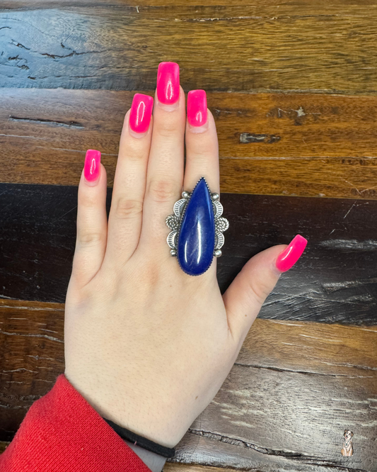 Blue Lapis Adjustable Ring