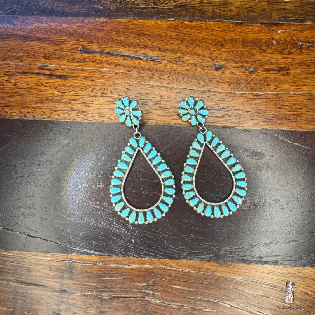 Kingman Turquoise Cluster Hoops